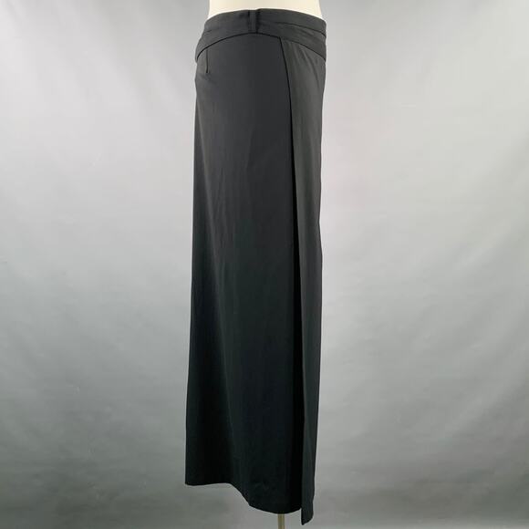 JEAN PAUL GAULTIER Size XL Black Wool Silk Wrap Around Skirt - Picture 2 of 7